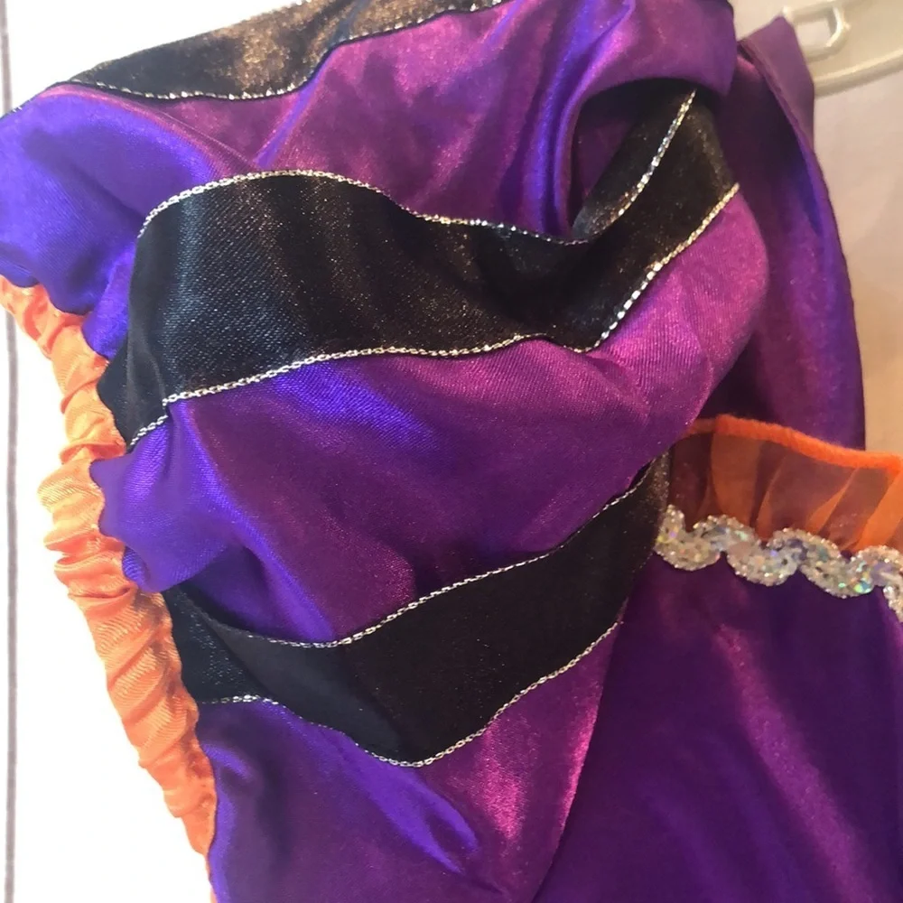 Disney Minne Mouse Princess Witch Purple Orange Sparkle Costume Girls 130 7/8